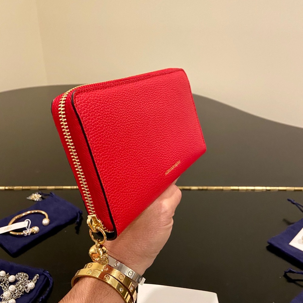 NWT Rare authentic luxury classic Alexander McQueen pebbled leather Wallet - Picture 7 of 17